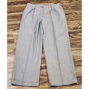 Perry Ellis America Men's 36x28 Pleated Cuffed Gray Dress Pants Slacks